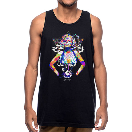StonerDays Pop Art Marilyn Tank in black, front view on male model, available in multiple sizes