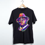 StonerDays Men's Black Cotton T-Shirt with Colorful Pop Art Design, Front View, Sizes S-3XL