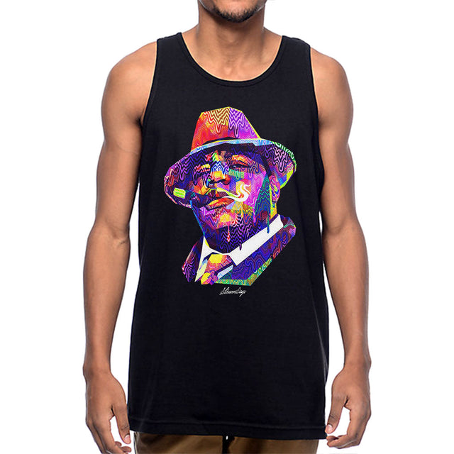 StonerDays Pop Art Notorious Tank top in black, front view, available in S to 3XL sizes