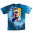 StonerDays Pop Art Snoop Tie Dye T-Shirt in blue, featuring vibrant pop art print, front view on white background.
