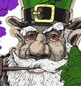 StonerDays Pot Of Gold White Tee featuring a leprechaun with red eyes and a cannabis leaf