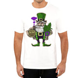StonerDays Pot Of Gold White Tee featuring leprechaun graphic, perfect for concentrate enthusiasts.