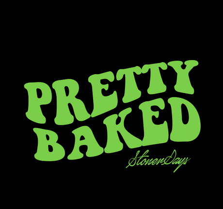 StonerDays Pretty Baked Logo on Green Crop Top Hoodie, Women's Cotton Apparel