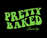 StonerDays Pretty Baked Logo in Green on Black Crop Top Hoodie, Women's Cotton Apparel