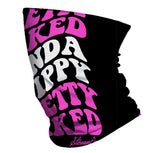 StonerDays Pretty Baked Pink Gaiter with bold lettering, front view on a white background