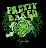 StonerDays Pretty Baked Women's Racerback Tank Top, Green Cannabis Design