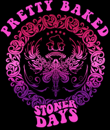 StonerDays Pretty Baked Trip Women's Racerback Tank Top in Black with Pink Design