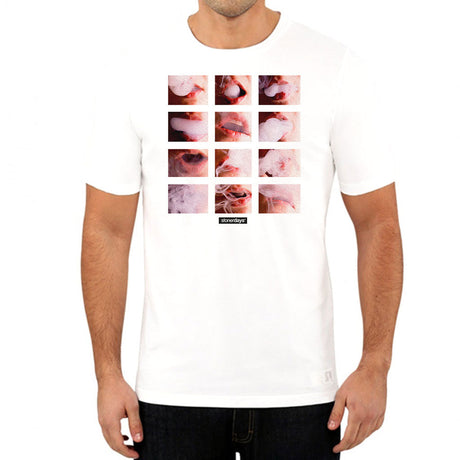 StonerDays Puff Puff Passion White Tee for Men - Front View on Model
