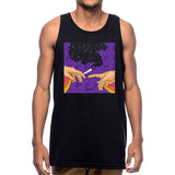 StonerDays Puff Puff Purps Tank top in black with Sherlock design, soft cotton blend, sizes S-XXXL