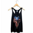 StonerDays Punisher USA Flag Women's Racerback Tank Top on Hanger - Cotton Blend