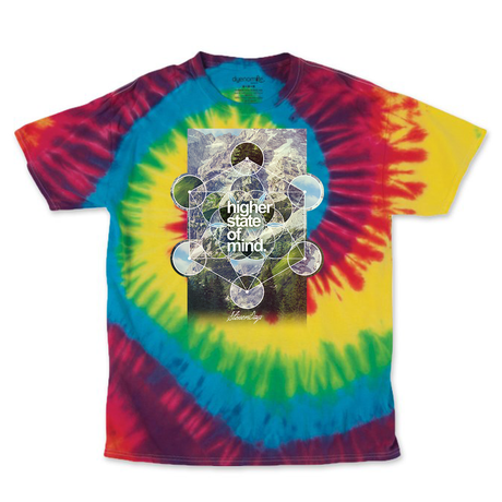 StonerDays Rainbow Dimensions Tie Dye Tee with vibrant colors, front view on white background