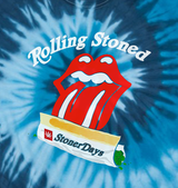 StonerDays Rolling Stoned Blue Tie Dye T-Shirt with iconic tongue graphic