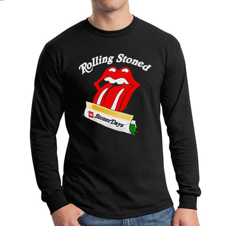 StonerDays Rolling Stoned Men's Long Sleeve Cotton Shirt - Front View