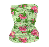 StonerDays Neck Gaiter with Roses and Kush Design on White Background