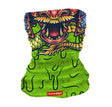 StonerDays Samurai Slime Neck Gaiter in green with vibrant samurai design, made of polyester