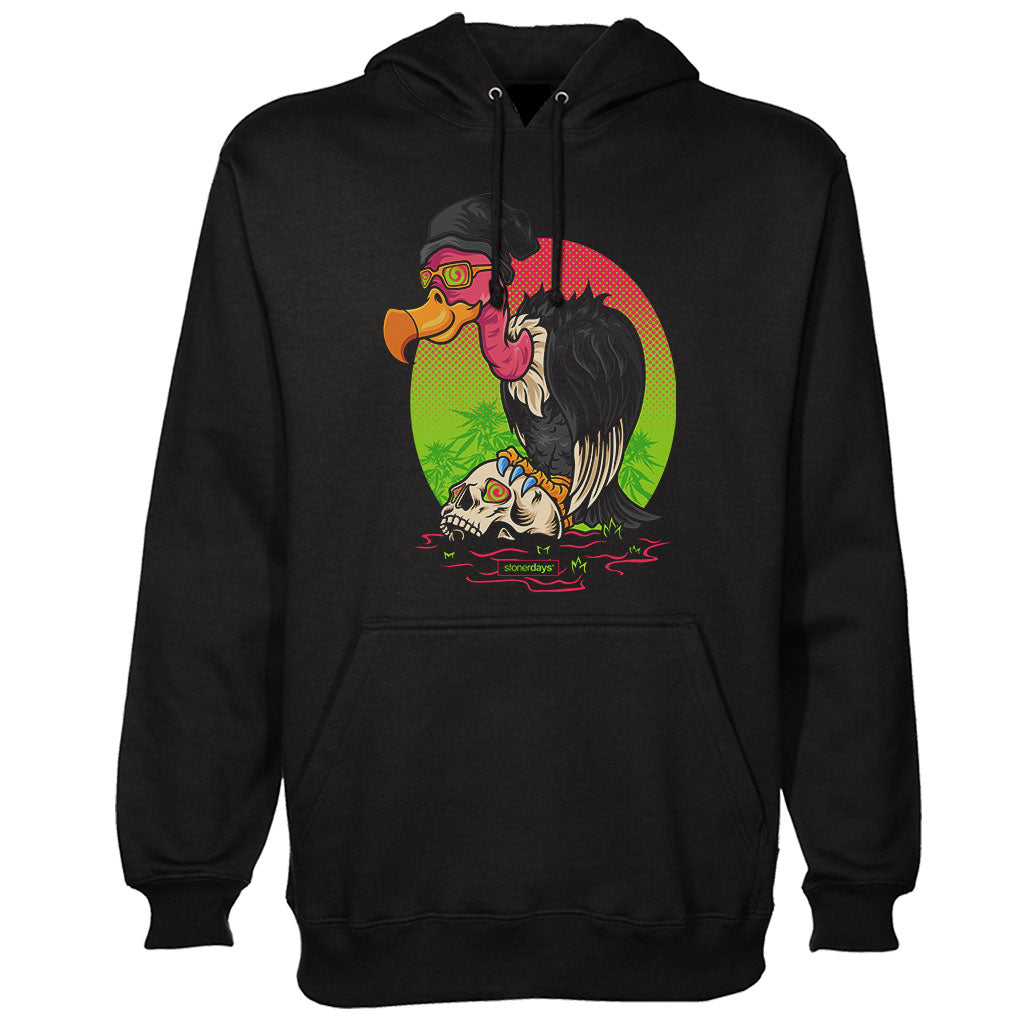 StonerDays Scavenger Hunt Hoodie in black, showing vibrant front print, sizes S-XXL