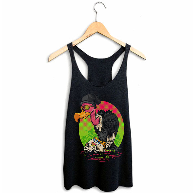 StonerDays Scavenger Hunt Women's Racerback Tank Top, Black Cotton Blend, Sizes S-XXL