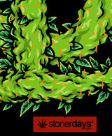 StonerDays SD Leafy Logo Tank top with vibrant green cannabis leaf design on black background