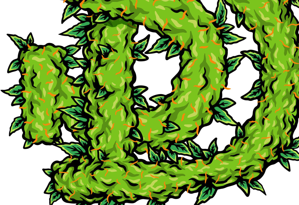 StonerDays SD Leafy Logo on White Tee, Green Cannabis-Inspired Design, Close-Up View