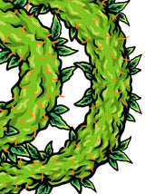 StonerDays SD Leafy Logo on White Tee, Green Cannabis Leaves Design, Front View