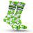 StonerDays Seattle-themed cannabis leaf print socks in blue and green, comfortable cotton blend
