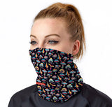 StonerDays Shroomed Og Neck Gaiter featuring psychedelic mushroom print, worn by model