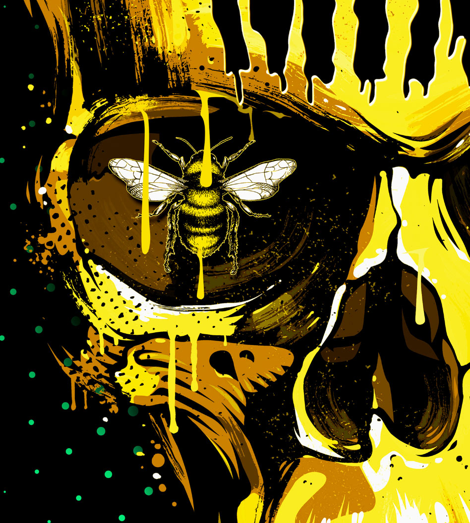 StonerDays 'Silence Of The Dabs' T-Shirt design featuring a bee with dripping honey