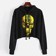 StonerDays Silence Of The Dabs Women's Crop Top Hoodie in Black - Front View