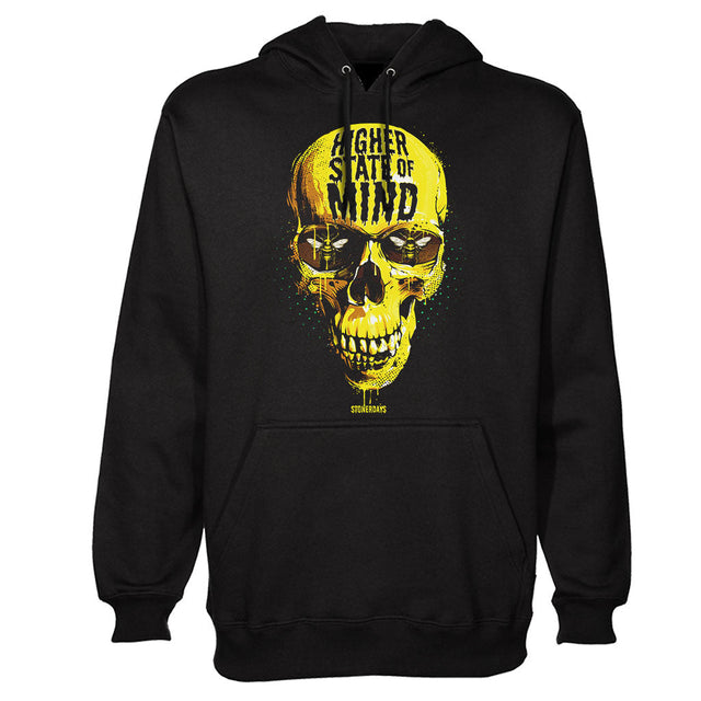 StonerDays Silence Of The Dabs Hoodie in black with yellow skull graphic, sizes S to 3XL