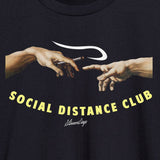 Close-up of StonerDays Social Distance Club Men's Black Cotton Hoodie