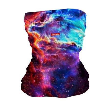 StonerDays Galaxy Neck Gaiter featuring vibrant space painting design, made of polyester