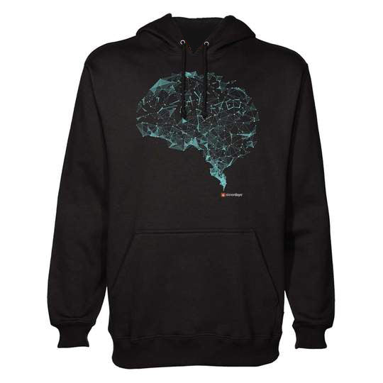 StonerDays Stay Blazed Hoodie in black with cerebral cortex design, front view on a white background