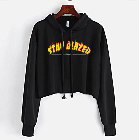 Thrasher crop 2025 top hoodie