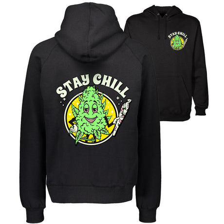 StonerDays Stay Chill Men's Hoodie in black, front and side view with graphic design
