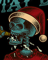 StonerDays Stay Lit Long Sleeve shirt design close-up with festive skeleton graphic