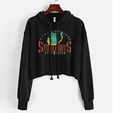 StonerDays Stay True Bear Women's Crop Top Hoodie - Front View on Hanger