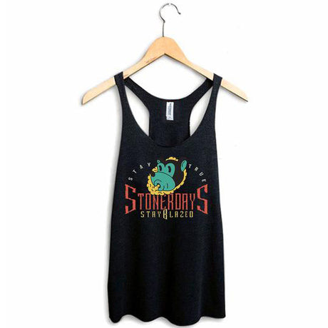 StonerDays Stay True Bear Racerback tank top in black, available in multiple sizes