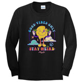 StonerDays Stay Weird Long Sleeve Shirt in Black with Colorful Front Graphic