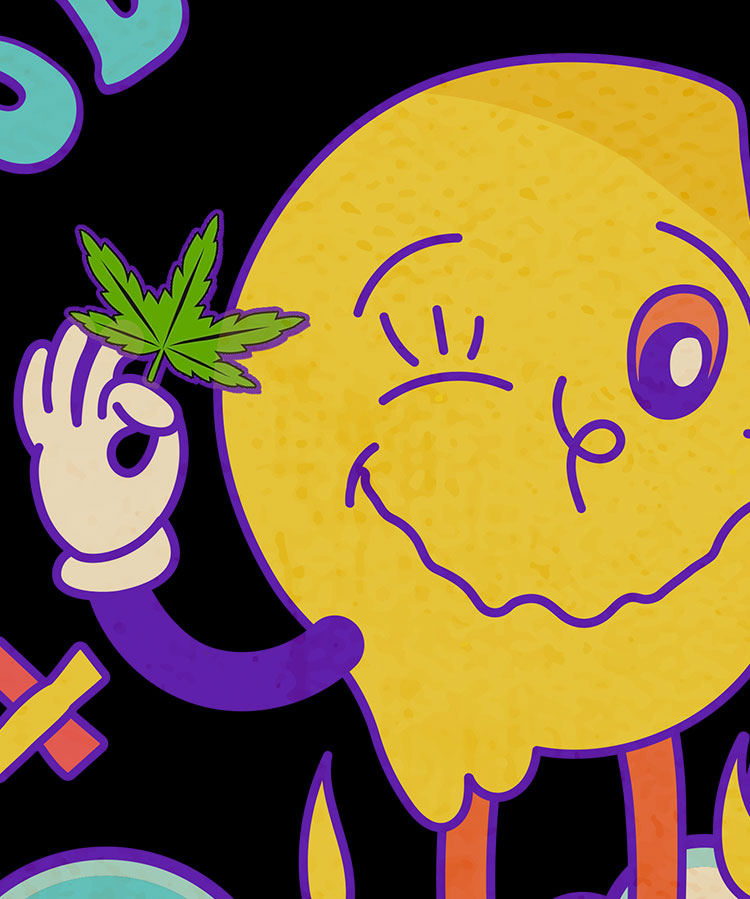 StonerDays Stay Weird Women's Racerback featuring quirky cannabis-inspired cartoon design