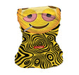 StonerDays Stoned Emoji Neck Gaiter with Psychedelic Pattern, Front View