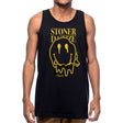 Front view of StonerDays Stoner Dazzze Tank in black with yellow logo, available in S to XXXL sizes