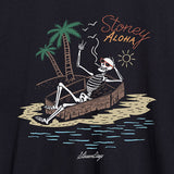 StonerDays Stoney Aloha Men's T-Shirt front view with skeleton and palm tree graphic