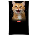 StonerDays Stoney Cat Neck Gaiter featuring an orange cat print on black polyester fabric