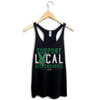 StonerDays Support Local Dispensaries Women's Racerback Tank Top in Green Print, Sizes S-XXL