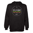 StonerDays Surfs Up Men's Hoodie in black with Rasta colors, front view on a seamless white background