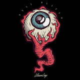 StonerDays The Red Eye Hemp T-shirt design close-up featuring artistic eyeball graphic on black background