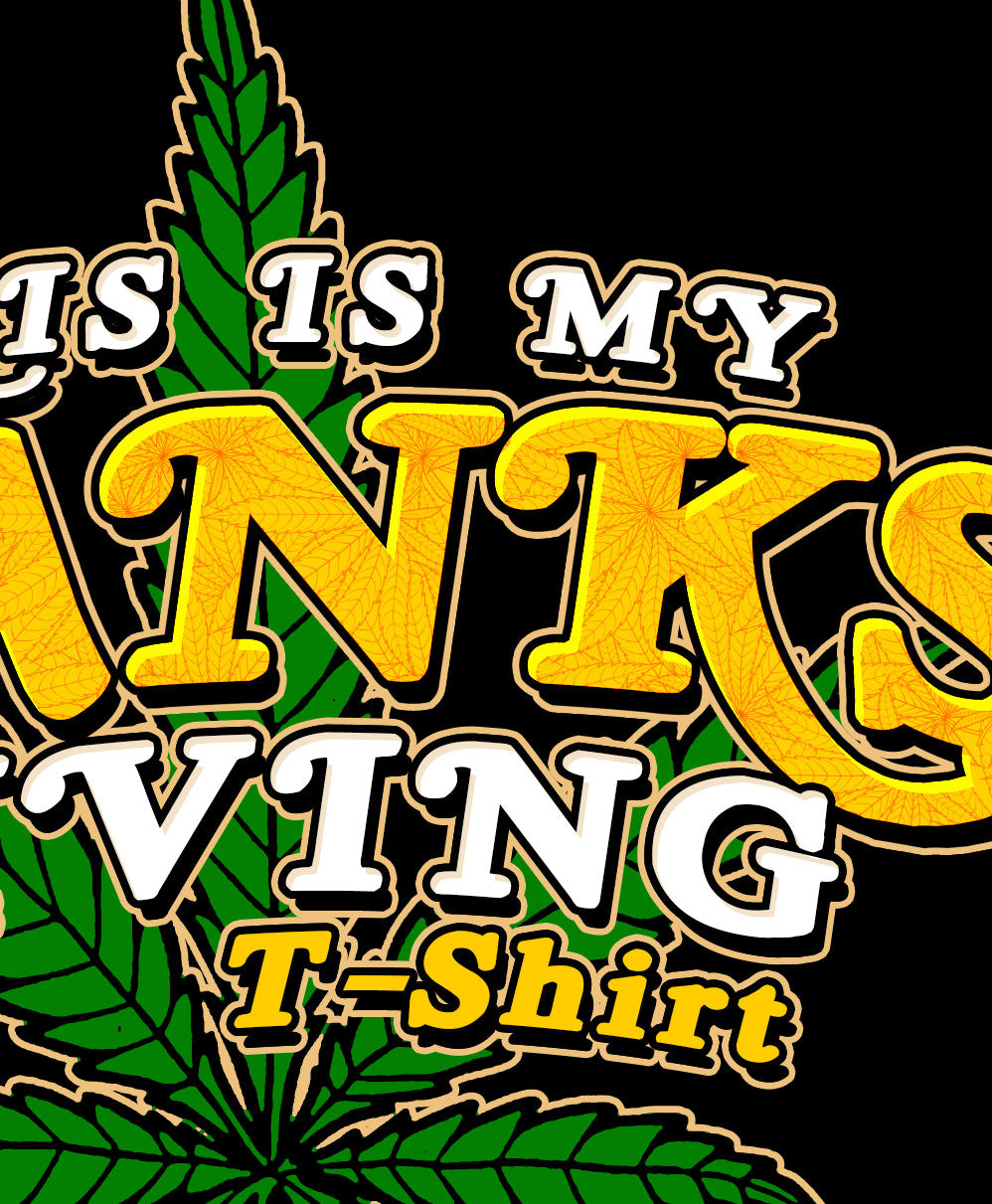 StonerDays 'This Is My Danksgiving' T-shirt close-up with vibrant cannabis leaf design