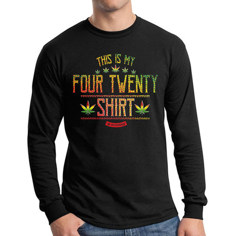 StonerDays 'This Is My Four Twenty Shirt' long sleeve in black, front view on white background