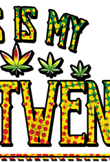 StonerDays 'This Is My Four Twenty' white tee with colorful cannabis leaf design