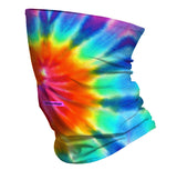 StonerDays Tie Dye Og Neck Gaiter in vibrant colors, one size fits all, front view on white background